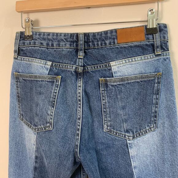 BDG Urban Outfitters Size W26 L32 Jessye Straight Leg Spliced Jeans Blue Raw Hem - Picture 9 of 14